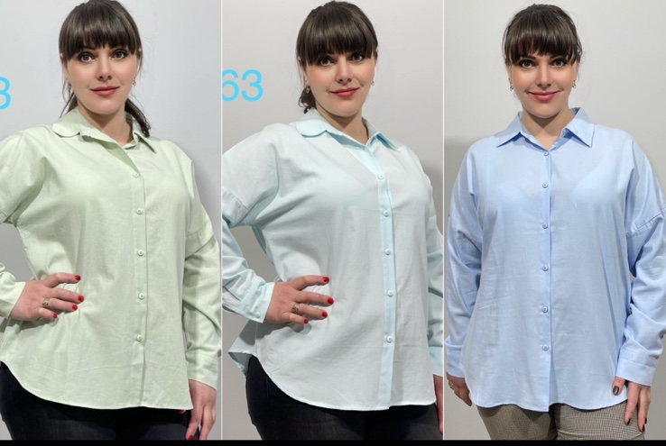Рубашка Loyard (XL-4XL) 363 mint (лето)