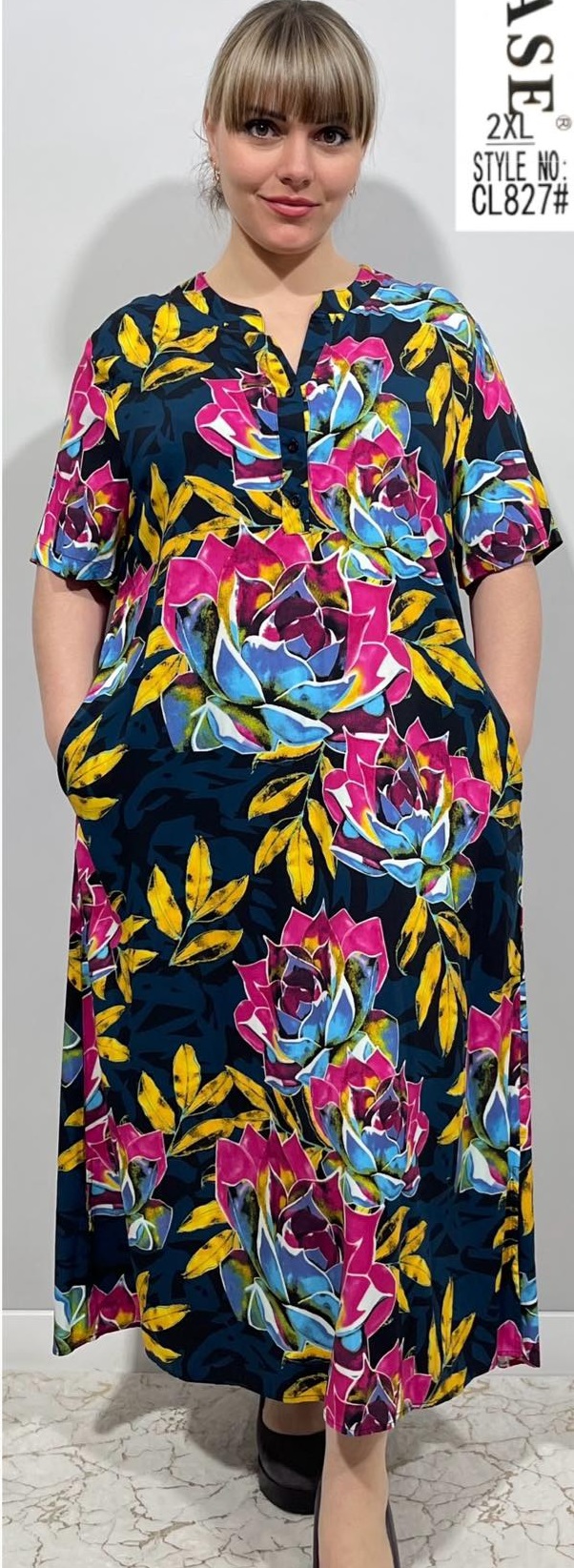 Платье Loyard (XL-5XL) CL827 blue (лето)