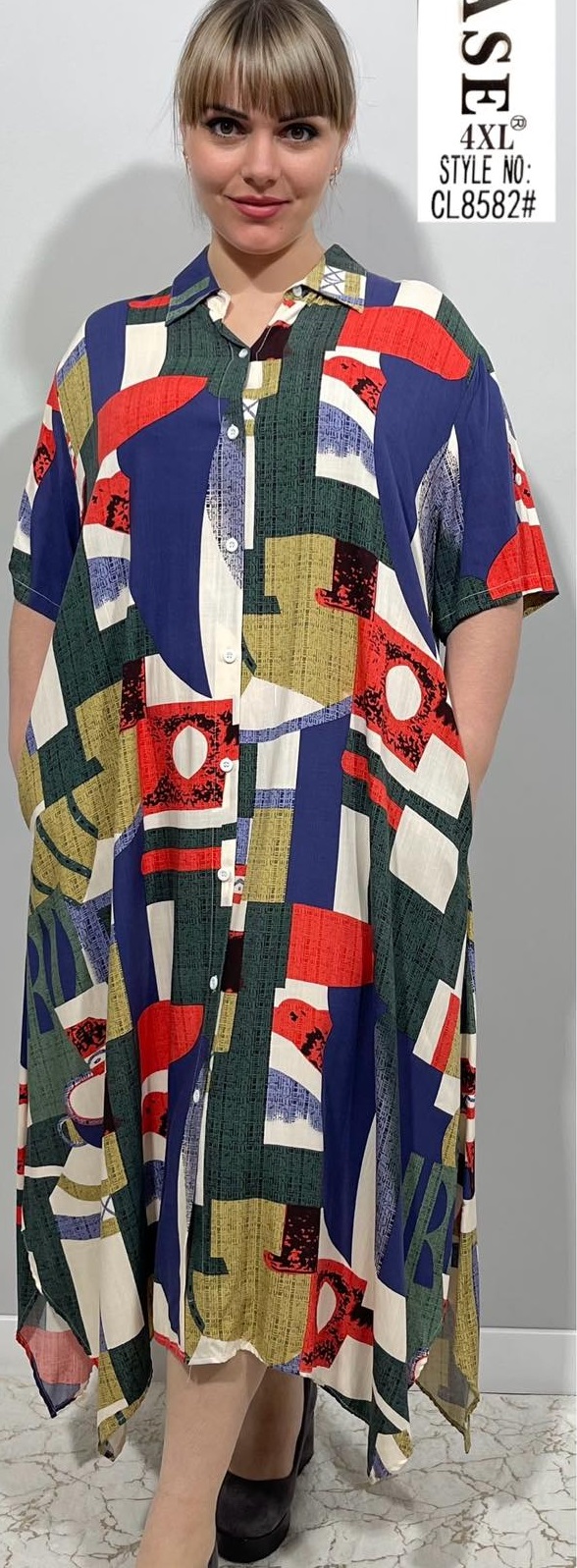 Платье Loyard (XL-5XL) CL8282 blue (лето)