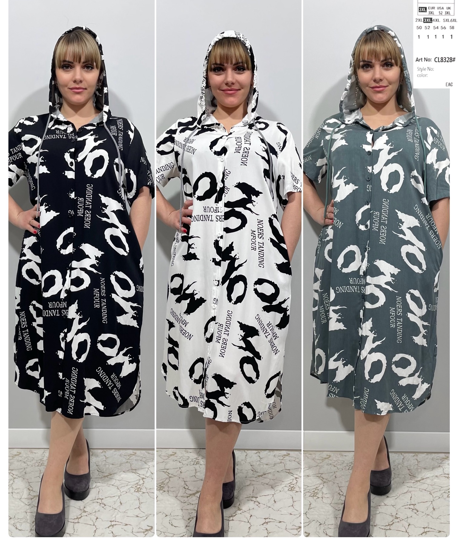 Платье Loyard (2XL-6XL) CL8328 grey (лето)