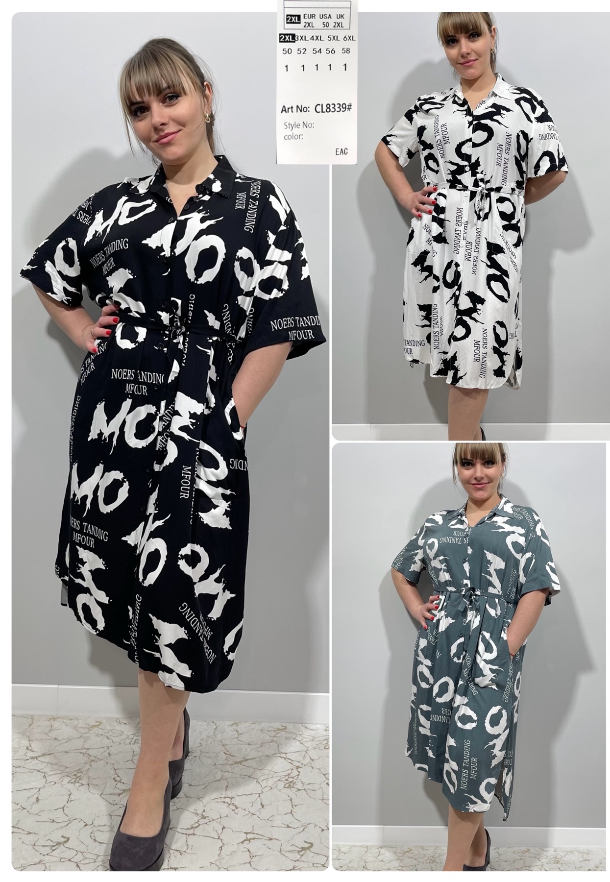 Платье Loyard (2XL-6XL) CL8339 black (лето)
