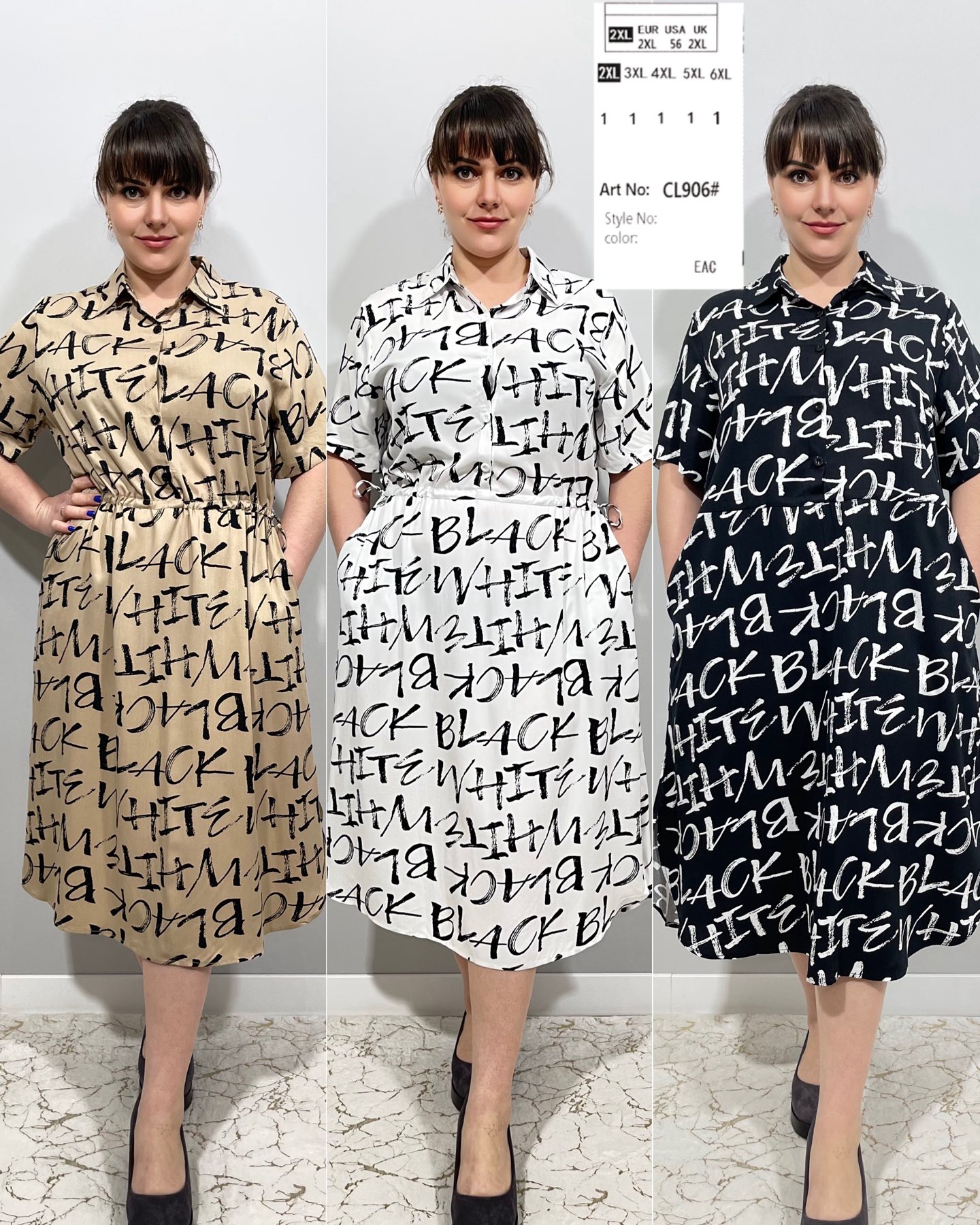 Платье Loyard (2XL-6XL) CL906 black (лето)