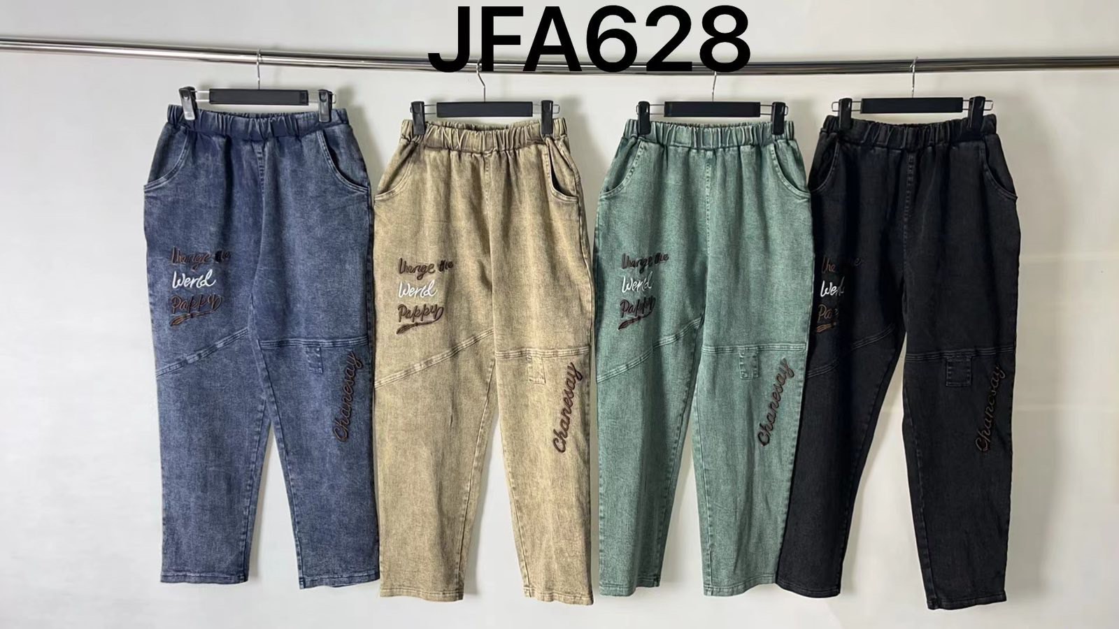 Джинсы Immei (XL-4XL) JFA628 black (деми)