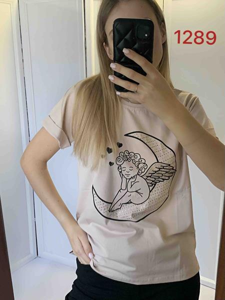 Футболка FSN (42-48) 1289 beige (лето)