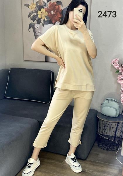 Костюм спорт FSN (44-50) 2473 l.beige (лето)
