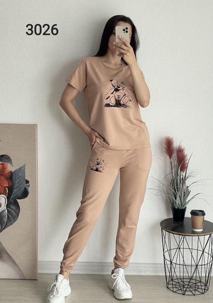 Костюм спорт FSN (42-48) 3026 beige (лето)