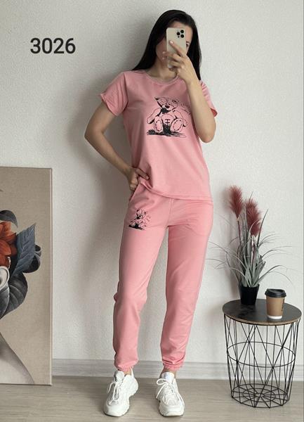 Костюм спорт FSN (42-48) 3026 pink (лето)