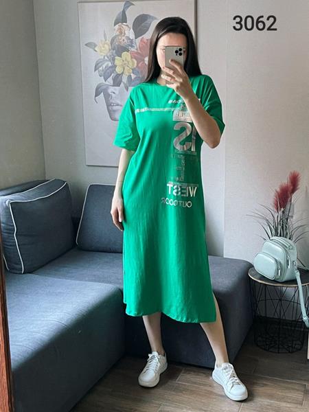 Платье FSN (50-54) 3062 green (лето)