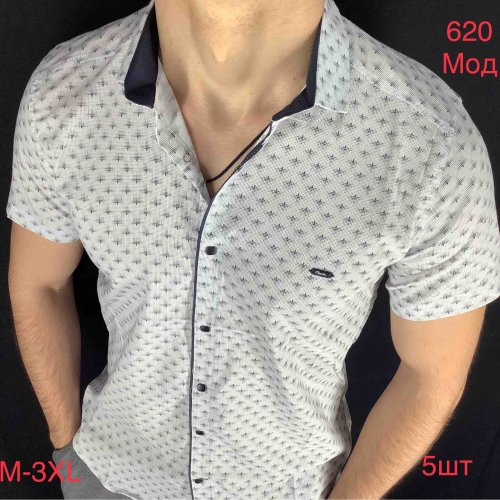 Рубашка Надийка (M-3XL) 620 white (лето) Надийка 620 white
