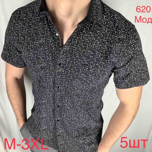 Рубашка Надийка (M-3XL) 620-1 black (лето) Надийка 620-1 black