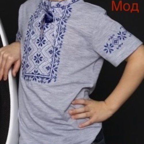 Вышиванка Надийка (122-152) 420 grey (лето) Надийка 420 grey