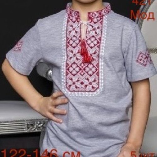 Вышиванка Надийка (122-152) 421 grey (лето) Надийка 421 grey