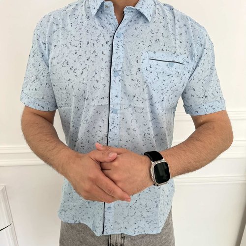 Рубашка Nik (L-2XL) 34402 l.blue (лето) Nik 34402 l.blue