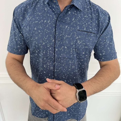 Рубашка Nik (L-2XL) 34403 blue (лето) Nik 34403 blue
