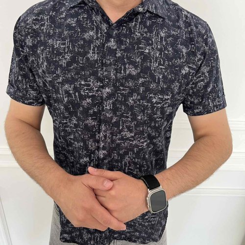 Рубашка Nik (L-2XL) 34404 black (лето) Nik 34404 black