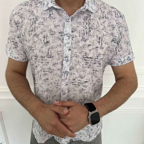 Рубашка Nik (L-2XL) 34405 white (лето) Nik 34405 white