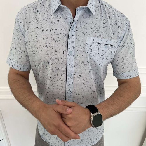 Рубашка Nik (L-2XL) 34409 l.blue (лето) Nik 34409 l.blue