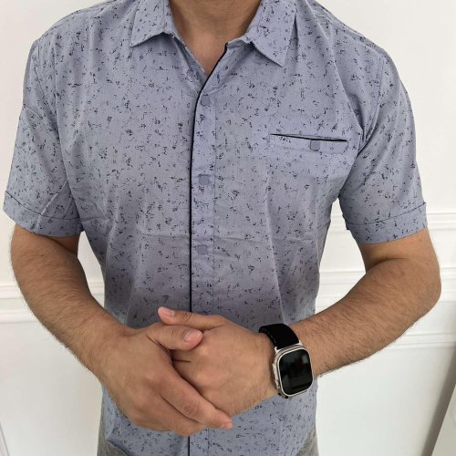 Рубашка Nik (L-2XL) 34411 blue (лето) Nik 34411 blue