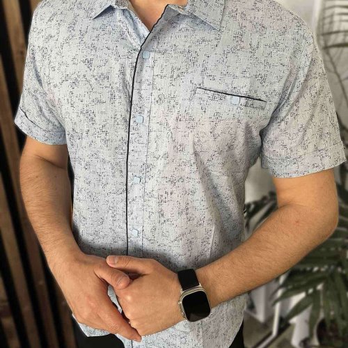 Рубашка Nik (L-2XL) 34413 l.grey (лето) Nik 34413 l.grey
