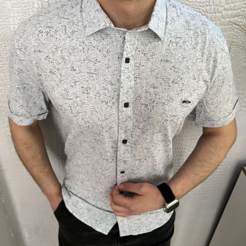 Рубашка Nik (L-2XL) 34418 l.grey (лето) Nik 34418 l.grey