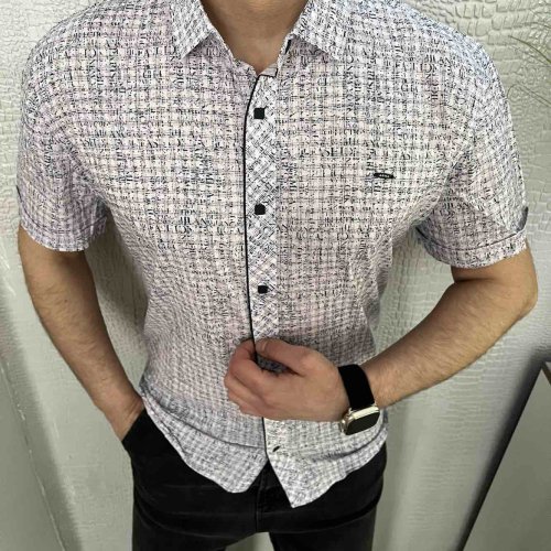 Рубашка Nik (L-2XL) 34422 white (лето) Nik 34422 white