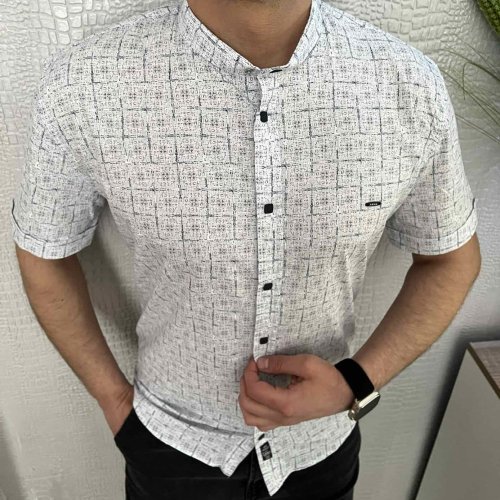 Рубашка Nik (L-2XL) 34428 white (лето) Nik 34428 white