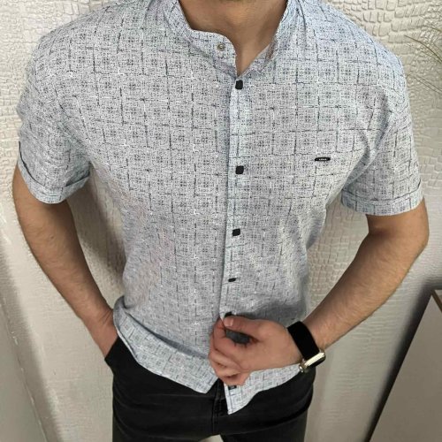 Рубашка Nik (L-2XL) 34429 l.blue (лето) Nik 34429 l.blue