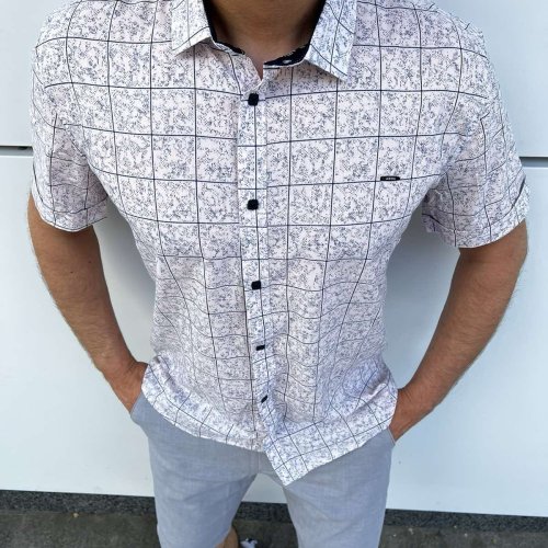 Рубашка Nik (L-2XL) 34434 white (лето) Nik 34434 white