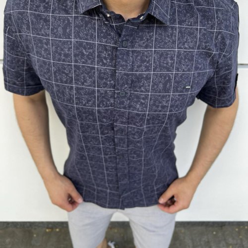 Рубашка Nik (L-2XL) 34435 navy (лето) Nik 34435 navy