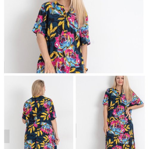 Платье BASE (2XL-6XL) CL827 blue (лето) BASE CL827 blue