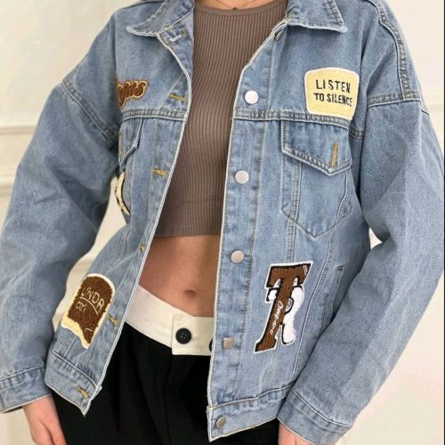 Куртка Jeans Style (M-XL) 1629 l.blue (деми) Jeans Style 1629 l.blue