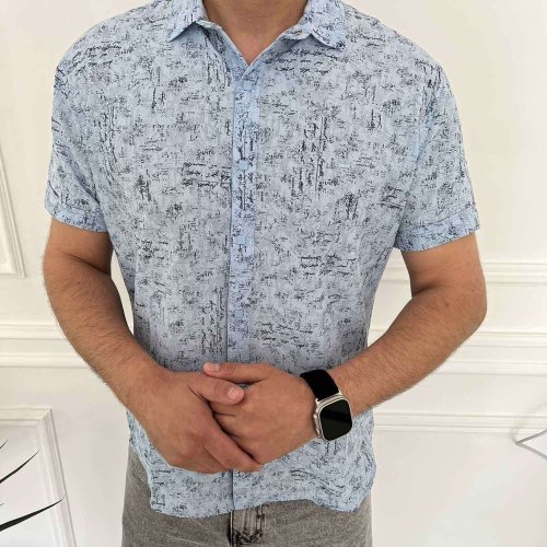 Рубашка Nik (L-2XL) 54686 l.blue (лето) Nik 54686 l.blue