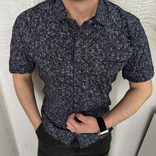 Рубашка Nik (L-2XL) 54691 navy (лето) Nik 54691 navy