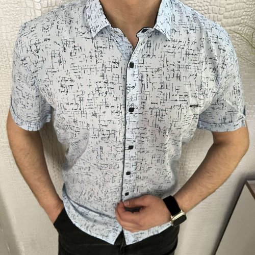 Рубашка Nik (L-2XL) 54699 l.blue (лето) Nik 54699 l.blue