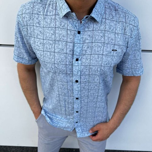 Рубашка Nik (3XL-6XL) 54703 l.blue (лето) Nik 54703 l.blue