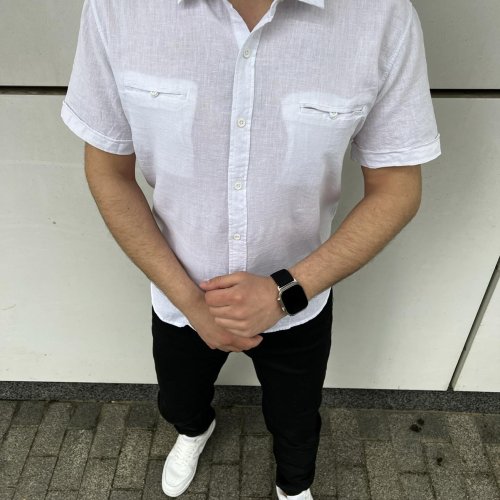 Рубашка Nik (6XL-9XL) 54718 white (лето) Nik 54718 white