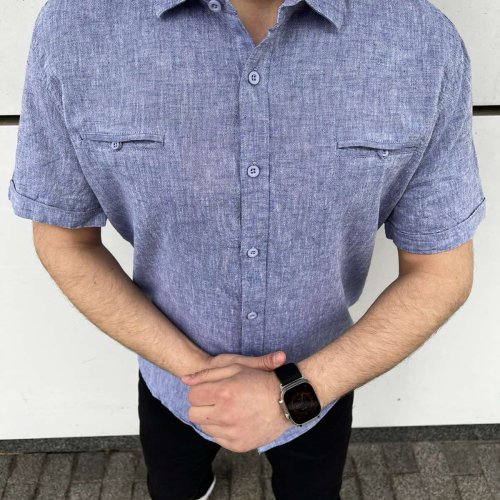 Рубашка Nik (6XL-9XL) 54721 blue (лето) Nik 54721 blue