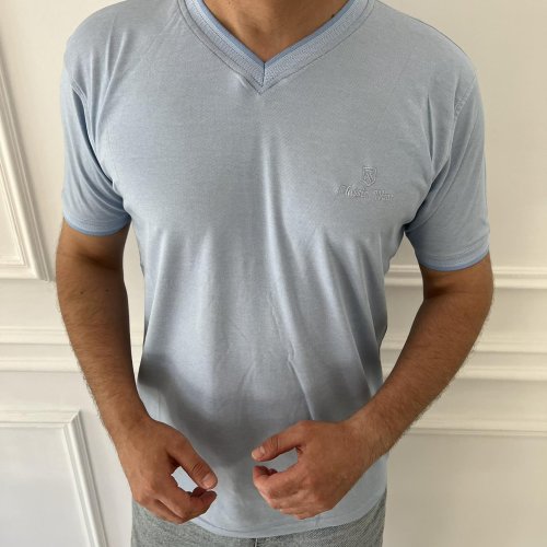 Футболка Nik (M-2XL) 54723 l.blue (лето) Nik 54723 l.blue