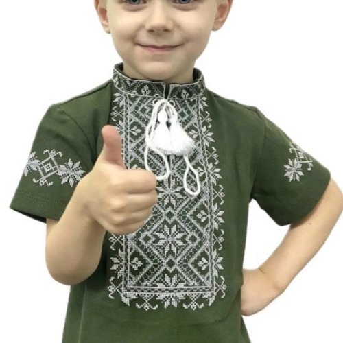 Вышиванка Надийка (122-152) 563 khaki (лето) Надийка 563 khaki