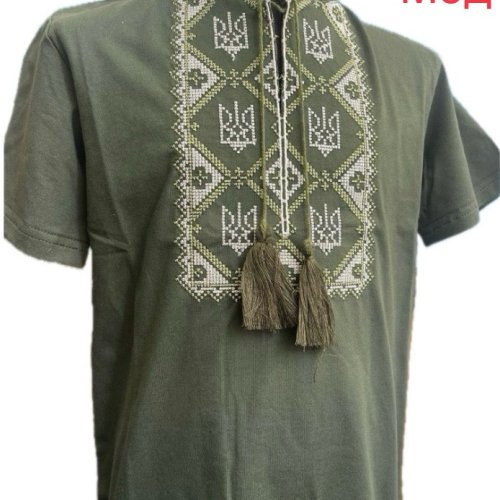 Вышиванка Надийка (122-164) 565 khaki (лето) Надийка 565 khaki