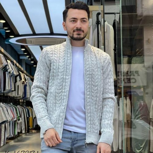 Кардиган Vip Stendo (3XL-5XL) 67317-1 grey (деми) Vip Stendo 67317-1 grey