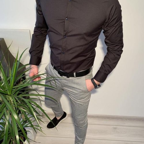 Рубашка Nik (7XL-10XL) 55119 black (деми) Nik 55119 black