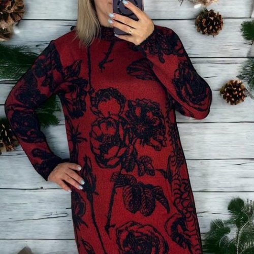 Платье Anna&Vika (48-52) 26280 red (деми) Anna&Vika 26280 red