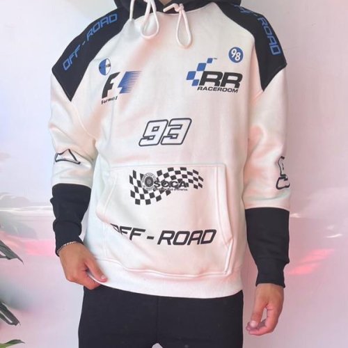 Худи Three Black (S-XL) 1637 white (зима) Three Black 1637 white