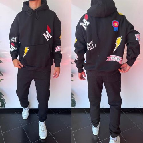 Худи Three Black (S-XL) 1641 black (зима) Three Black 1641 black