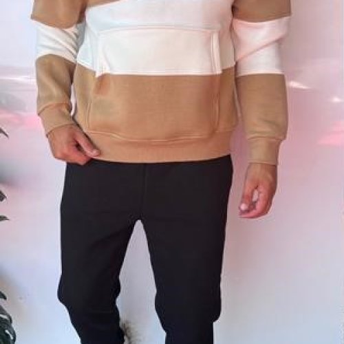 Худи Three Black (S-XL) 1647 beige (зима) Three Black 1647 beige