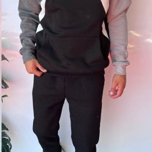 Худи Three Black (S-XL) 1650 black-grey (зима) Three Black 1650 black-grey