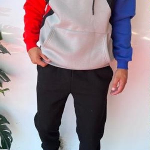 Худи Three Black (S-XL) 1651 grey (зима) Three Black 1651 grey