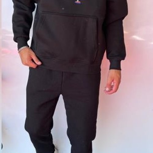Худи Three Black (S-XL) 1655 black (зима) Three Black 1655 black