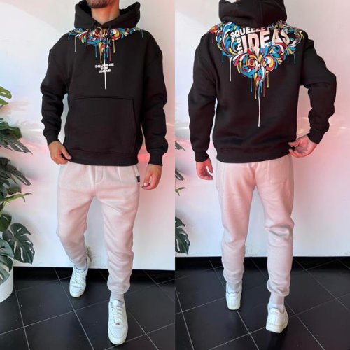 Худи Three Black (S-XL) 1661 black (зима) Three Black 1661 black